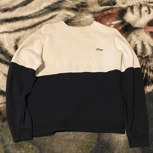 Obey Men's Cream and Black Crewneck Sweater